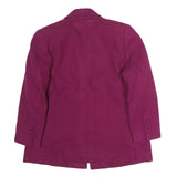 Womens Maroon Classic Jacket M Polyester Button Closure Plain Smart Fashion