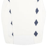 TOMMY HILFIGER Womens White & Navy Patterned Classic Crew Neck Basic Knit Jumper