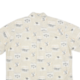 WOOLRICH Mens Beige Adventure Print Cotton Shirt L Casual Lightweight Summer