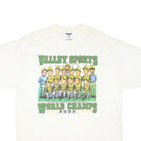 JERZEES Mens White Valley Sports World Champs 2002 Graphic T-Shirt XL Short