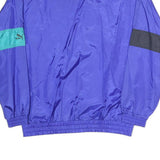 PUMA Mens Blue Teal Black Retro Track Jacket M Polyester Blend Colourblock Zip
