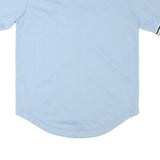 LA SHADY Mens Blue Baseball T-Shirt M Short Sleeve V-Neck Button Front Jersey