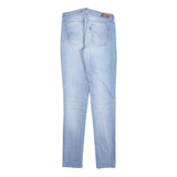 LEVI'S Womens Slim Light Blue Denim Cotton Blend Jeans W25 L32 Stretch Zip