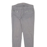 MICHAEL KORS Womens Cotton Blend Grey Slim Skinny Trousers W28 L29 Zip Pocketed