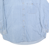 ANYWEAR APPAREL Mens Light Blue Denim Shirt XL Casual Cotton Blend Long Sleeve