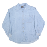 ANYWEAR APPAREL Mens Light Blue Denim Shirt XL Casual Cotton Blend Long Sleeve