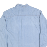 ANYWEAR APPAREL Mens Light Blue Denim Shirt XL Casual Cotton Blend Long Sleeve