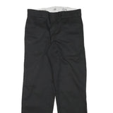 DICKIES Mens Cotton Blend Black Regular Straight Trousers W31 L29 Workwear