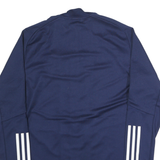 ADIDAS Mens Navy Blue Soccer Track Jacket M Polyester Zip Plain Sportswear