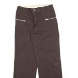 PUMA Womens Brown Cotton Blend Regular Fit Wide-Leg Trousers W32 L34 Comfortable