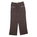 PUMA Womens Brown Cotton Blend Regular Fit Wide-Leg Trousers W32 L34 Comfortable