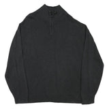NAUTICA Mens Black Patterned Jumper Pullover Crew Neck Basic Knit XL Cotton