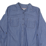 TOMMY HILFIGER Womens Blue Cotton Shirt XL Button Front Lightweight Casual