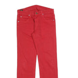 LEE Womens Jeans Red Regular Straight Denim W29 L29 Button Closure