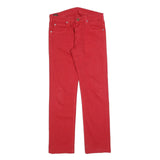 LEE Womens Jeans Red Regular Straight Denim W29 L29 Button Closure