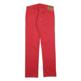 LEE Womens Jeans Red Regular Straight Denim W29 L29 Button Closure