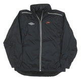 UMBRO Mens Black Trainer Zip Jacket S Polyester Blend Plain Lightweight Sports