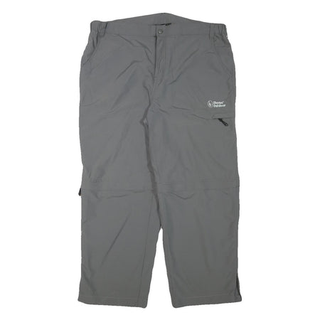 SHERPA OUTDOOR Mens Grey Relaxed Straight Trousers W35 L26 Lightweight Zip Cargo