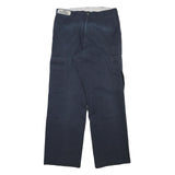DICKIES Mens Cotton Blend Navy Relaxed Straight Trousers W30 L30 Workwear Cargo