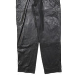 VERO MODA Womens Leather Black Regular Straight Trousers W28 L30 Stylish Zip