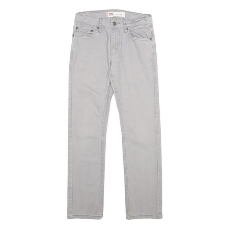 LEVI'S Boys Slim Fit Light Grey Cotton Blend Trousers W26 L26 Zip Pockets