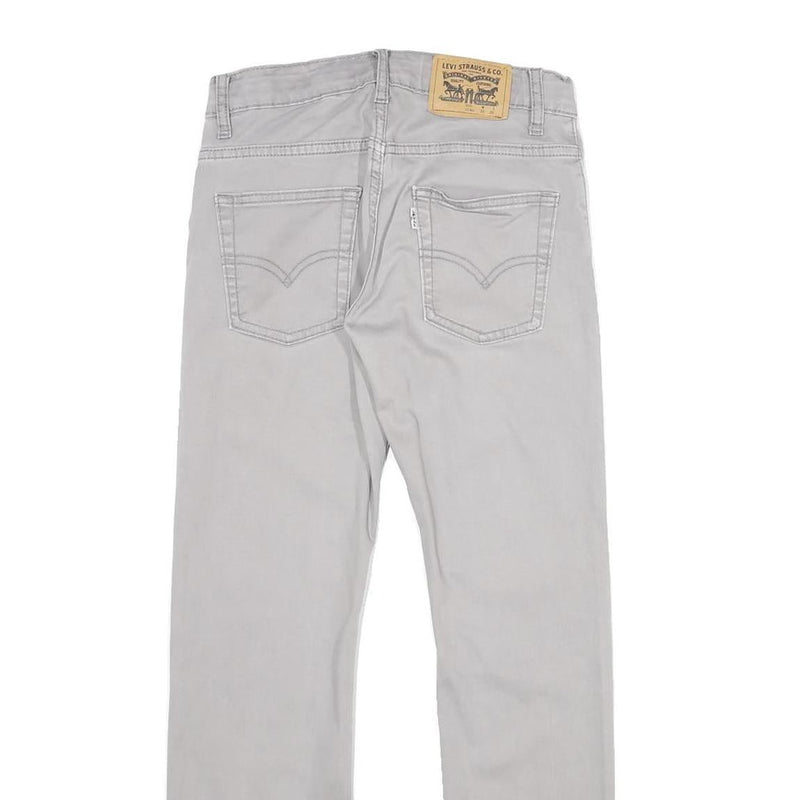 LEVI'S Boys Slim Fit Light Grey Cotton Blend Trousers W26 L26 Zip Pockets