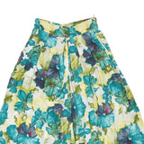 BRIGITTE BOTH Womens Polyester Blend Blue & Green Floral Loose Wide-Leg Trousers