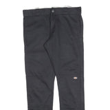 DICKIES Mens Cotton Blend Black Regular Straight Trousers W32 L32 Workwear Zip