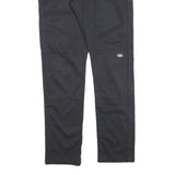 DICKIES Mens Cotton Blend Black Regular Straight Trousers W32 L32 Workwear Zip