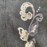Blooming Midi Denim Skirt - 28W UK 8 Black Cotton