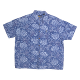NAUTICA Mens Blue Paisley Cotton Shirt XL Casual Summer Short Sleeve Relaxed