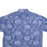 NAUTICA Mens Blue Paisley Cotton Shirt XL Casual Summer Short Sleeve Relaxed