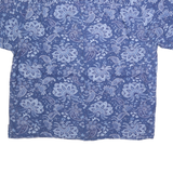 NAUTICA Mens Blue Paisley Cotton Shirt XL Casual Summer Short Sleeve Relaxed