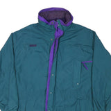 COLUMBIA Mens Blue & Purple Outdoor Jacket XL Polyester Blend Plain Zip Long