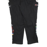 JOHN DOE Mens Cotton Blend Black Regular Cargo Trousers W42 L32 Embroidery