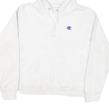 CHAMPION Womens White Pullover Hoodie S Cotton Blend Casual Sportswear