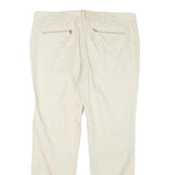 MOSCHINO Womens Cotton Blend Cream Slim Trousers W35 L29 Stylish Zip Pockets