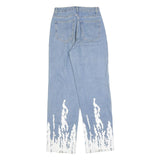 Womens Blue Cotton Blend Regular Fit Straight Leg Light Denim Jeans W26 L30