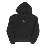 TOMMY JEANS Womens Black Hoodie XS Polyester Blend Casual Warm Hooded Sweatshirt