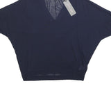 PHASE EIGHT Womens Navy Blue Basic Top Short Sleeve V-Neck XS Lightweight