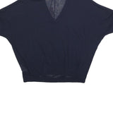 PHASE EIGHT Womens Navy Blue Basic Top Short Sleeve V-Neck XS Lightweight