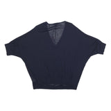 PHASE EIGHT Womens Navy Blue Basic Top Short Sleeve V-Neck XS Lightweight