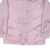 HALLAND Womens Pink Nylon Jacket M Zip Plain Lightweight Casual Outerwear
