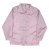 HALLAND Womens Pink Nylon Jacket M Zip Plain Lightweight Casual Outerwear