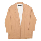 ZARA WOMAN Womens Beige Oversized Jacket S Polyester Blend Plain Lightweight