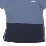 ADIDAS Mens Blue & Navy Modern T-Shirt L Short Sleeve Crew Neck Cotton Blend