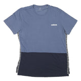 ADIDAS Mens Blue & Navy Modern T-Shirt L Short Sleeve Crew Neck Cotton Blend