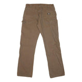 DICKIES Mens Regular Fit Straight Leg Cotton Blend Brown W30 L32 Workwear Jeans