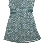 LANDS END Womens Green Floral Day Cotton Blend Dress Long Sleeve XS