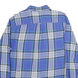 CHAPS Mens Blue & White Plaid Cotton Shirt XL Button Down Casual Classic